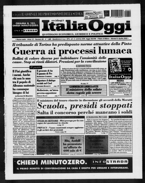 Italia oggi : quotidiano di economia finanza e politica